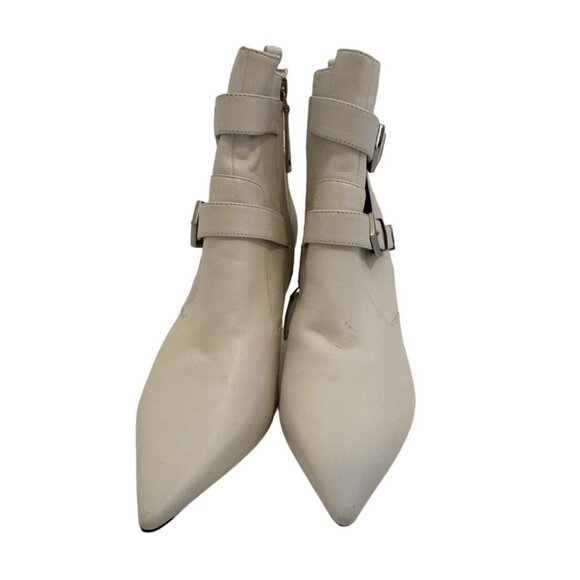 Linea Paolo Nikita II Bootie White Buckle Heels Size 9m $149 - Picture 4 of 14